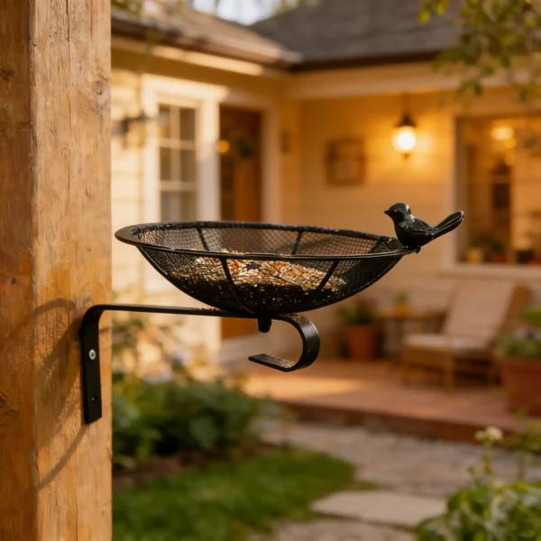 The Mesh Bird Feeder Tray — Black Iron Garden Feeder