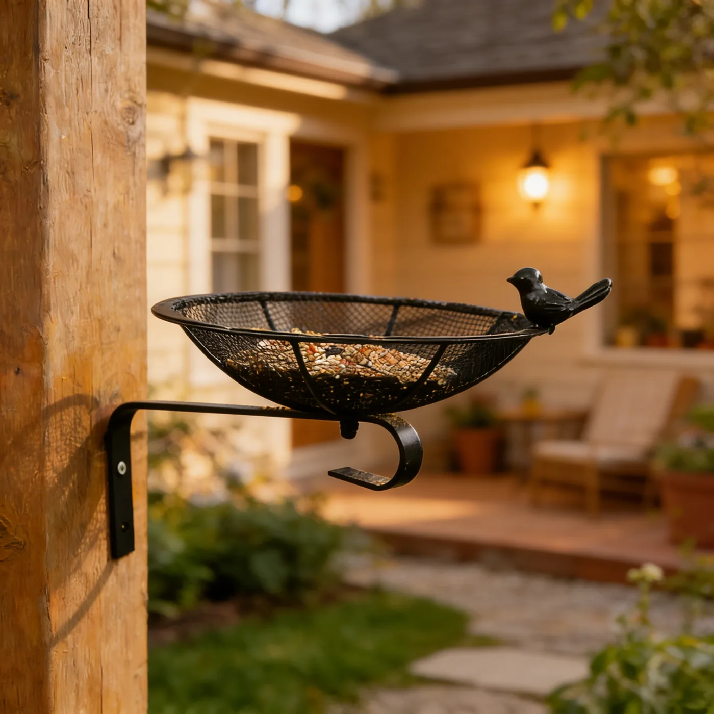 Black Mesh Bird Feeder Tray - Image 6