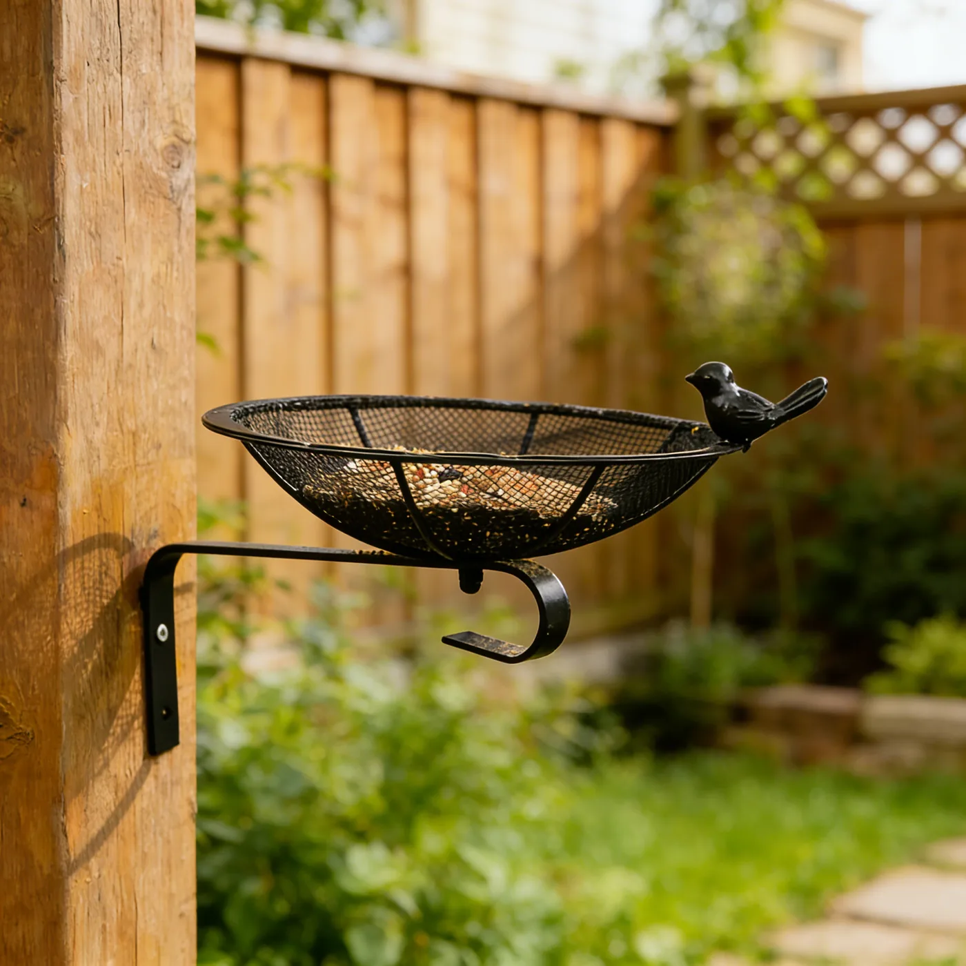 Black Mesh Bird Feeder Tray - Image 7