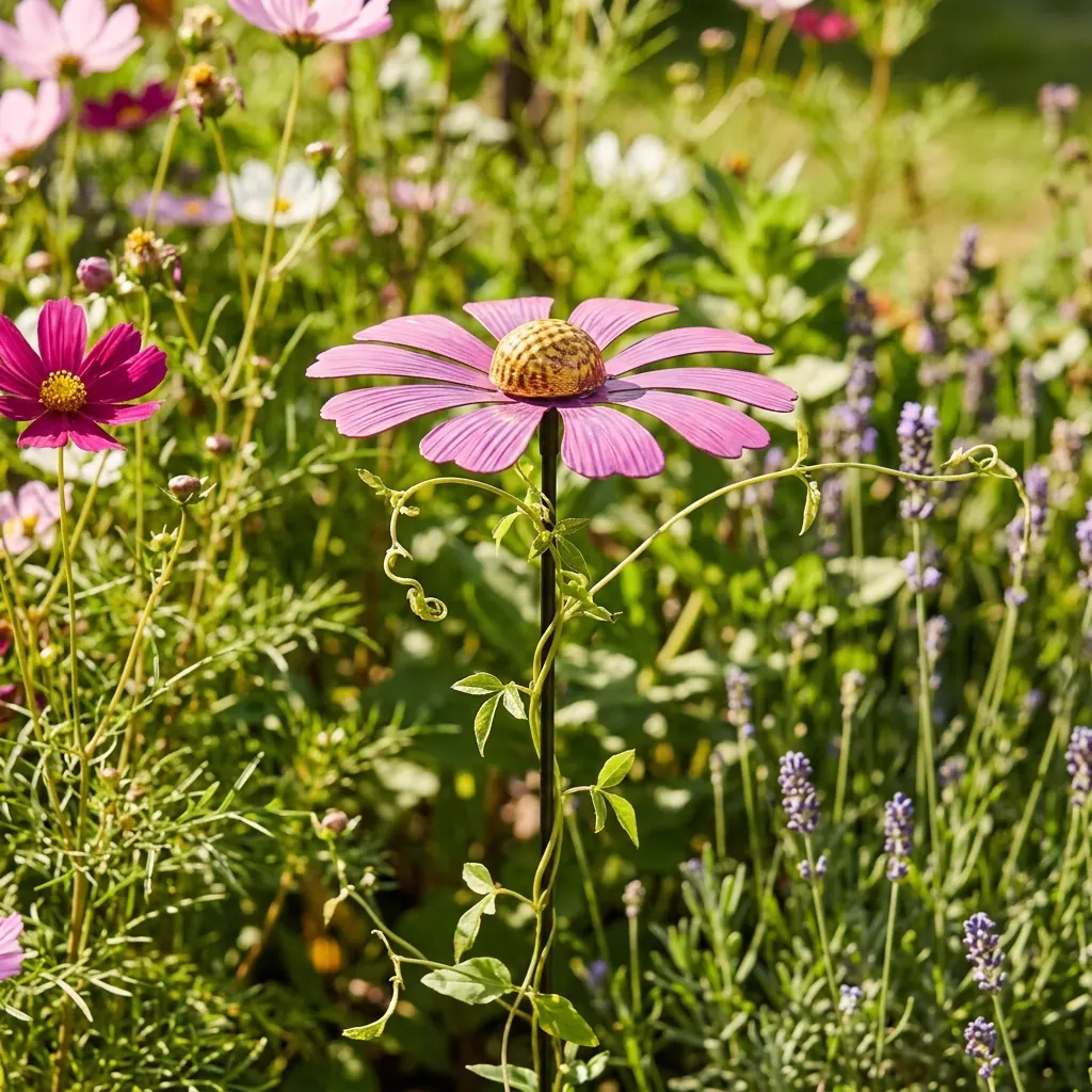 Painted Flower Garden Stake for Flower Beds - Image 3