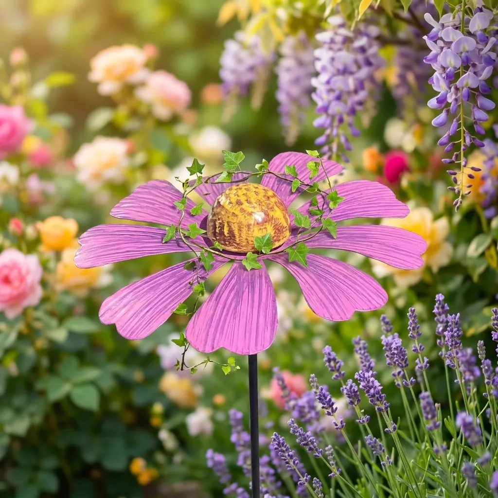 Painted Flower Garden Stake for Flower Beds - Image 6