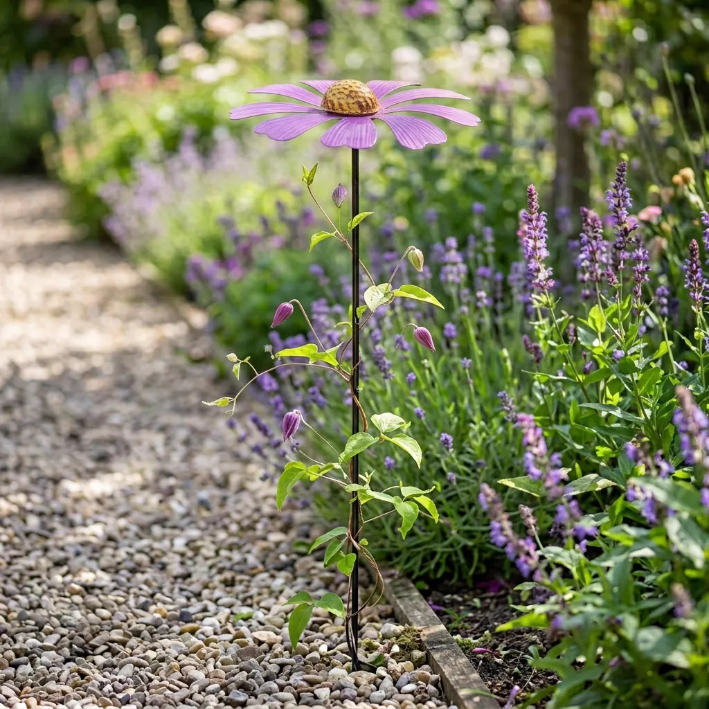 Painted Flower Garden Stake for Flower Beds - Image 8