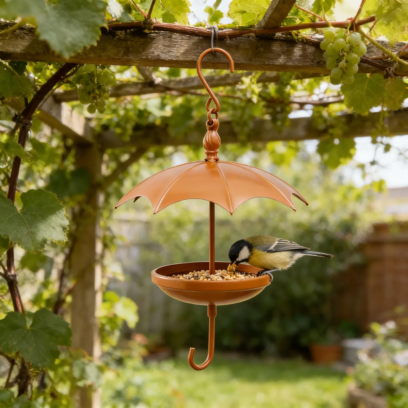 Painted Umbrella Bird Feeder - Image 3