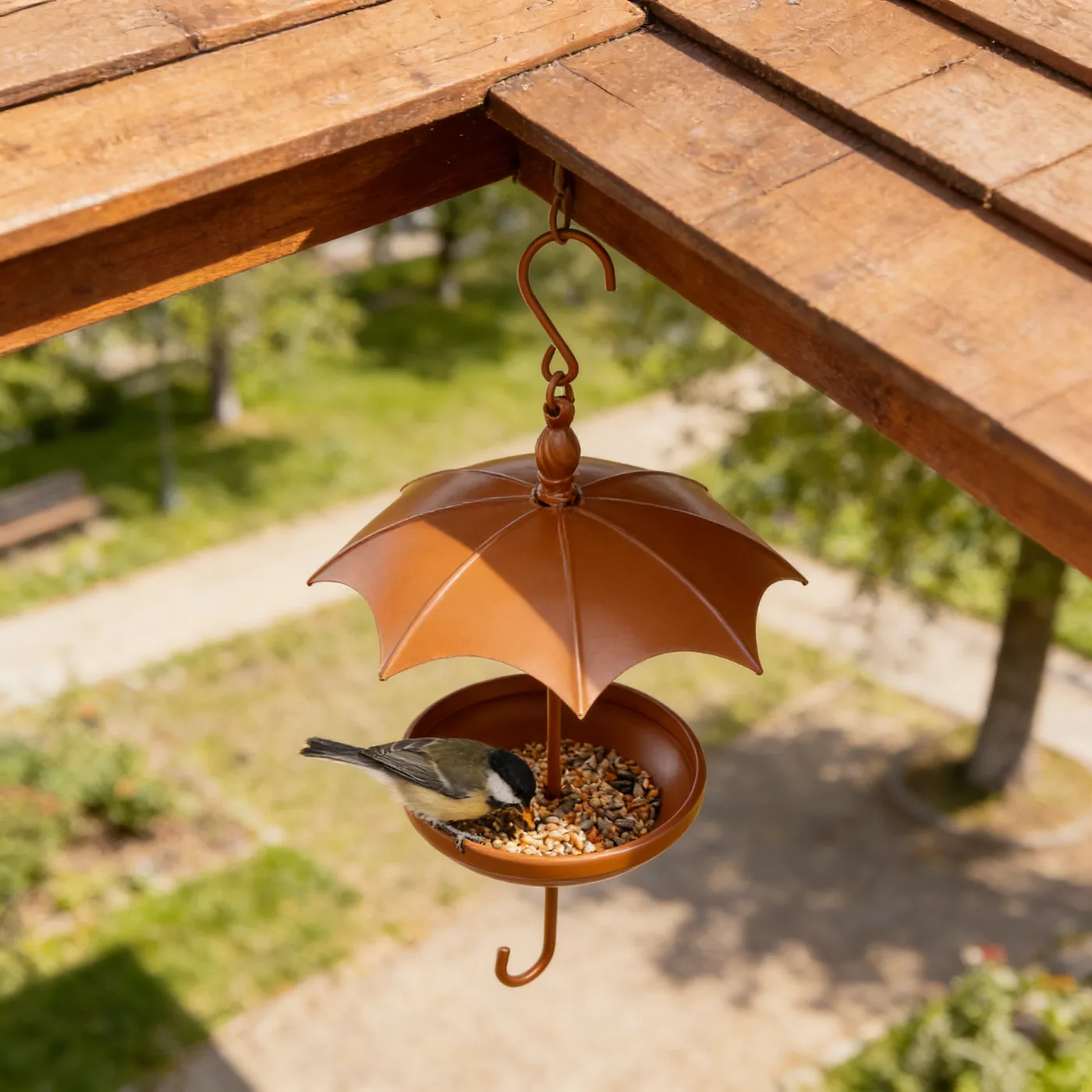 Painted Umbrella Bird Feeder - Image 5