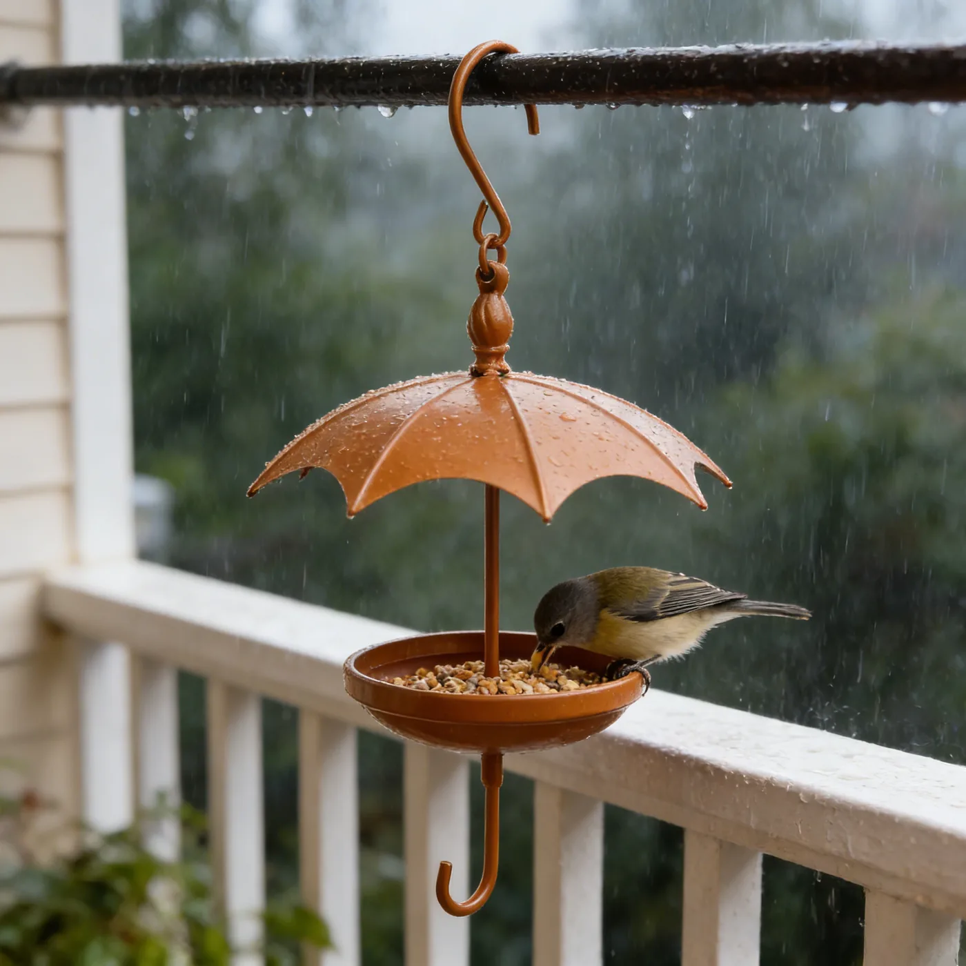 Painted Umbrella Bird Feeder - Image 7