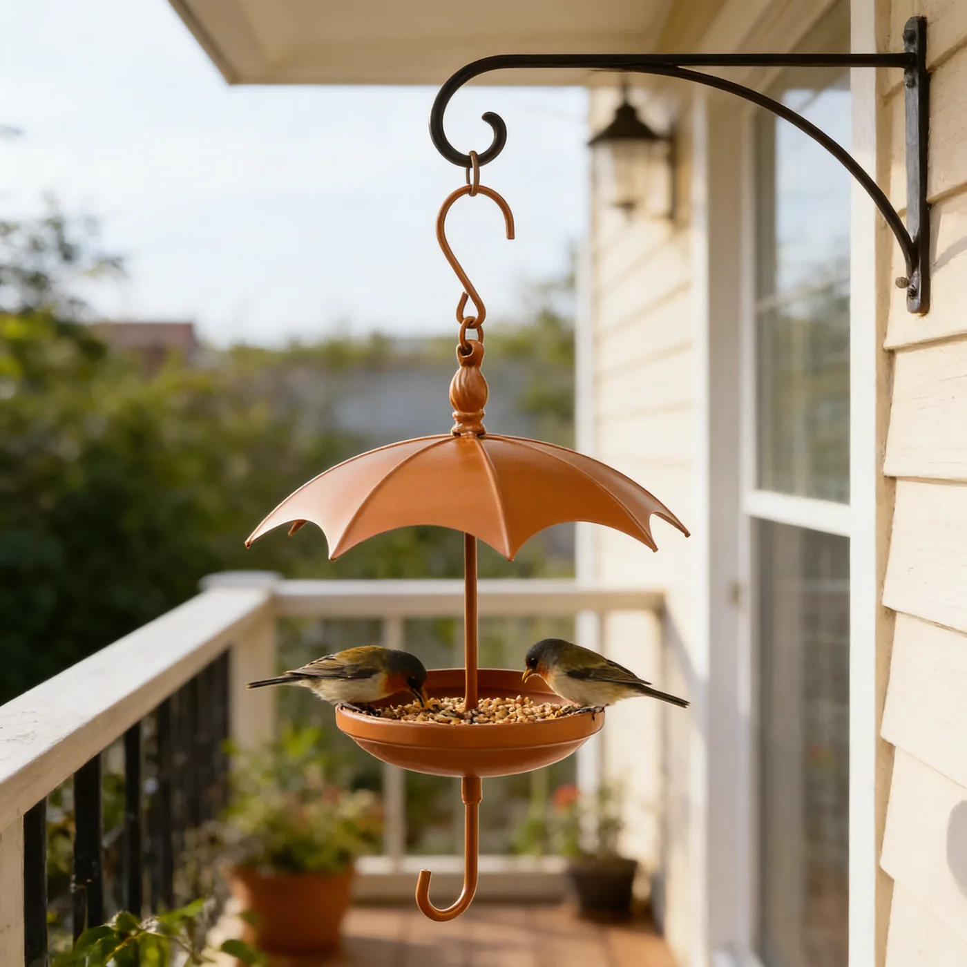 Painted Umbrella Bird Feeder - Image 9