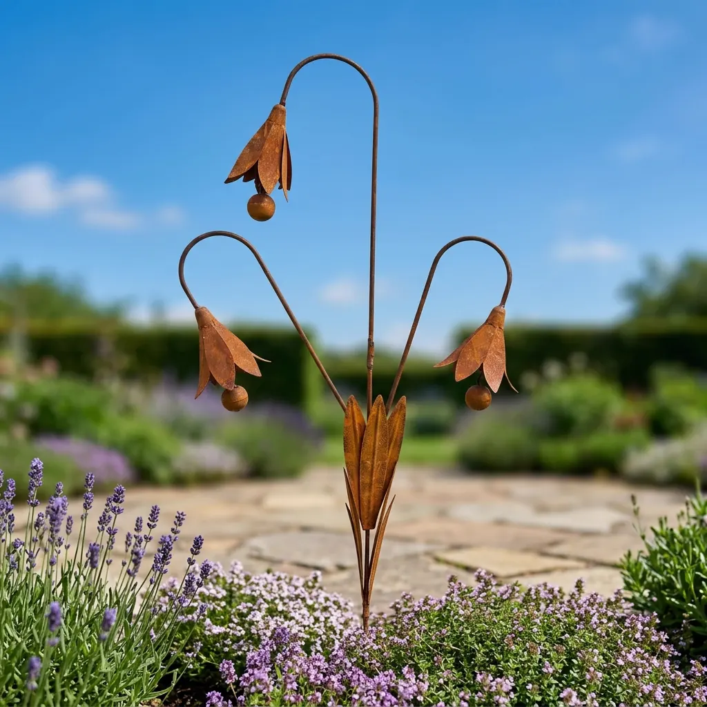 Rustic Bluebell Flower Garden Stake for Outdoor Decor - Image 6