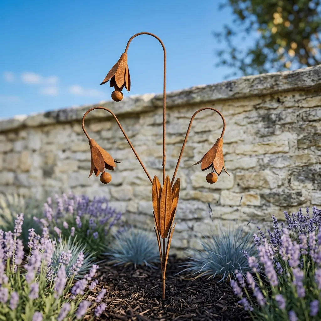 Rustic Bluebell Flower Garden Stake for Outdoor Decor - Image 7