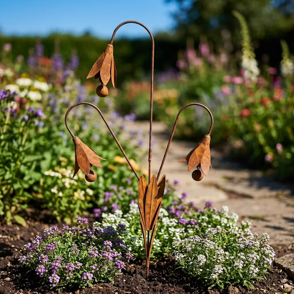 Rustic Bluebell Flower Garden Stake for Outdoor Decor - Image 8
