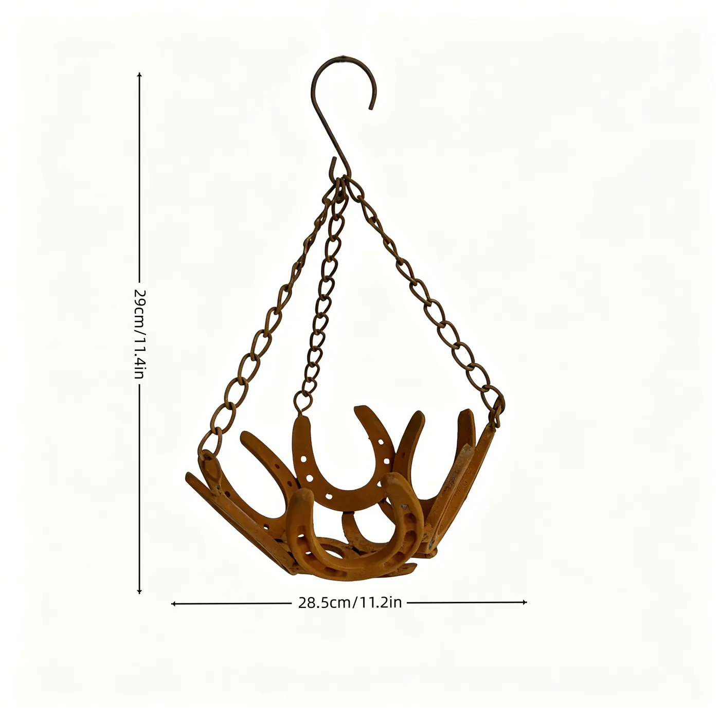 Rustic Horseshoe Hanging Planter for Garden and Patio - Image 10