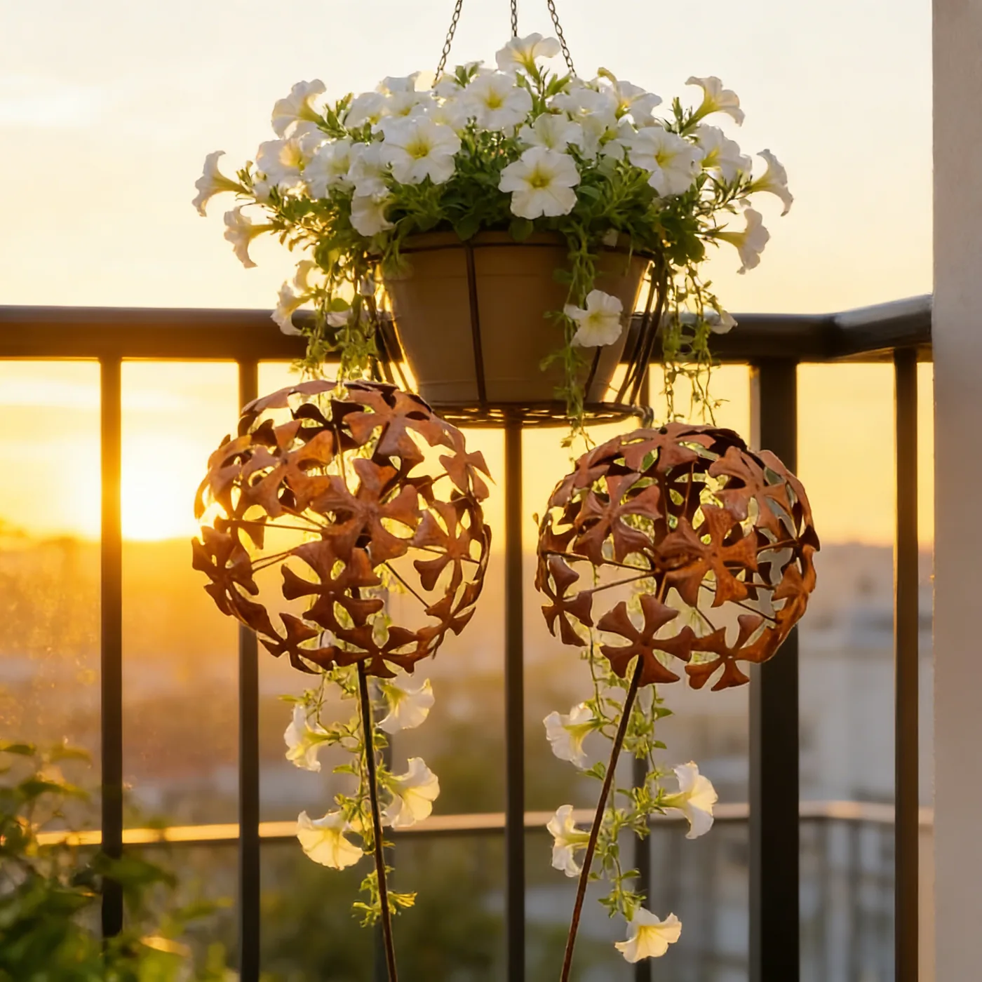 Rustic Hydrangea Flower Garden Stake for Outdoor Decor - Image 2