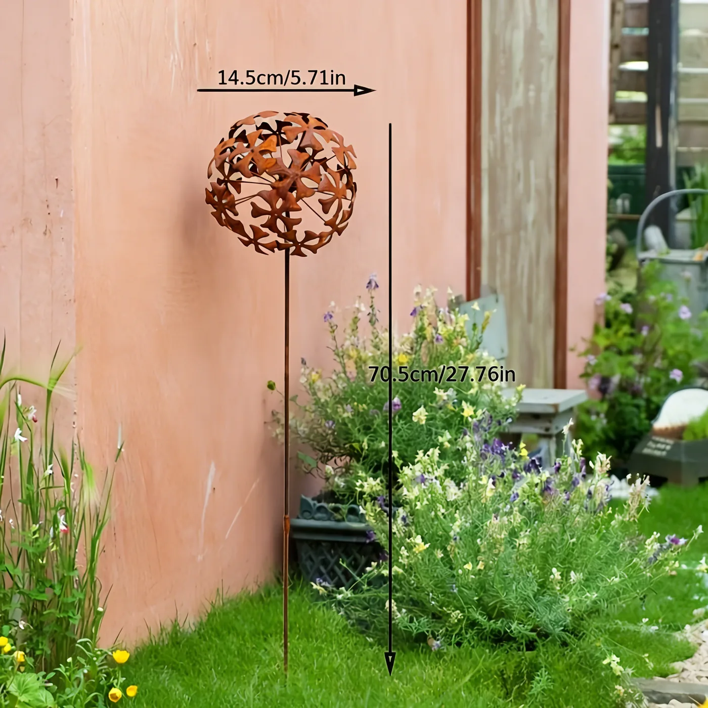 Rustic Hydrangea Flower Garden Stake for Outdoor Decor - Image 6