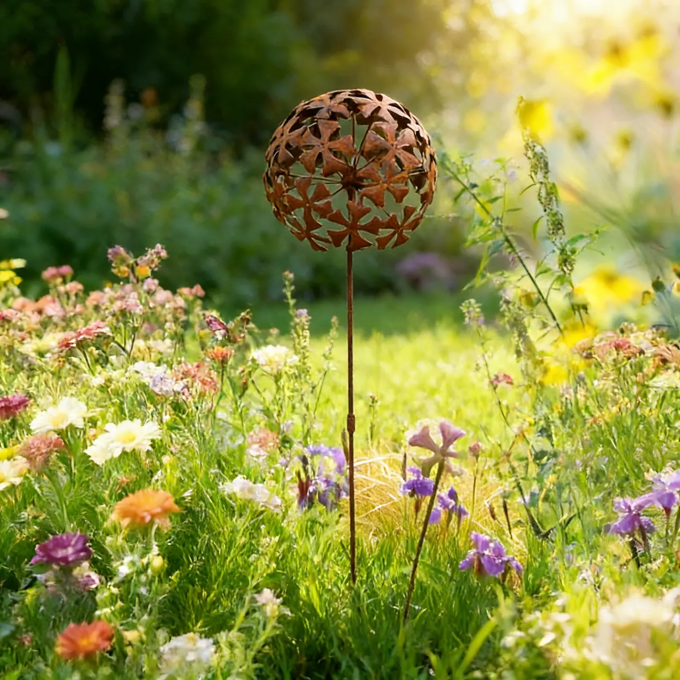 Rustic Hydrangea Flower Garden Stake for Outdoor Decor - Image 7