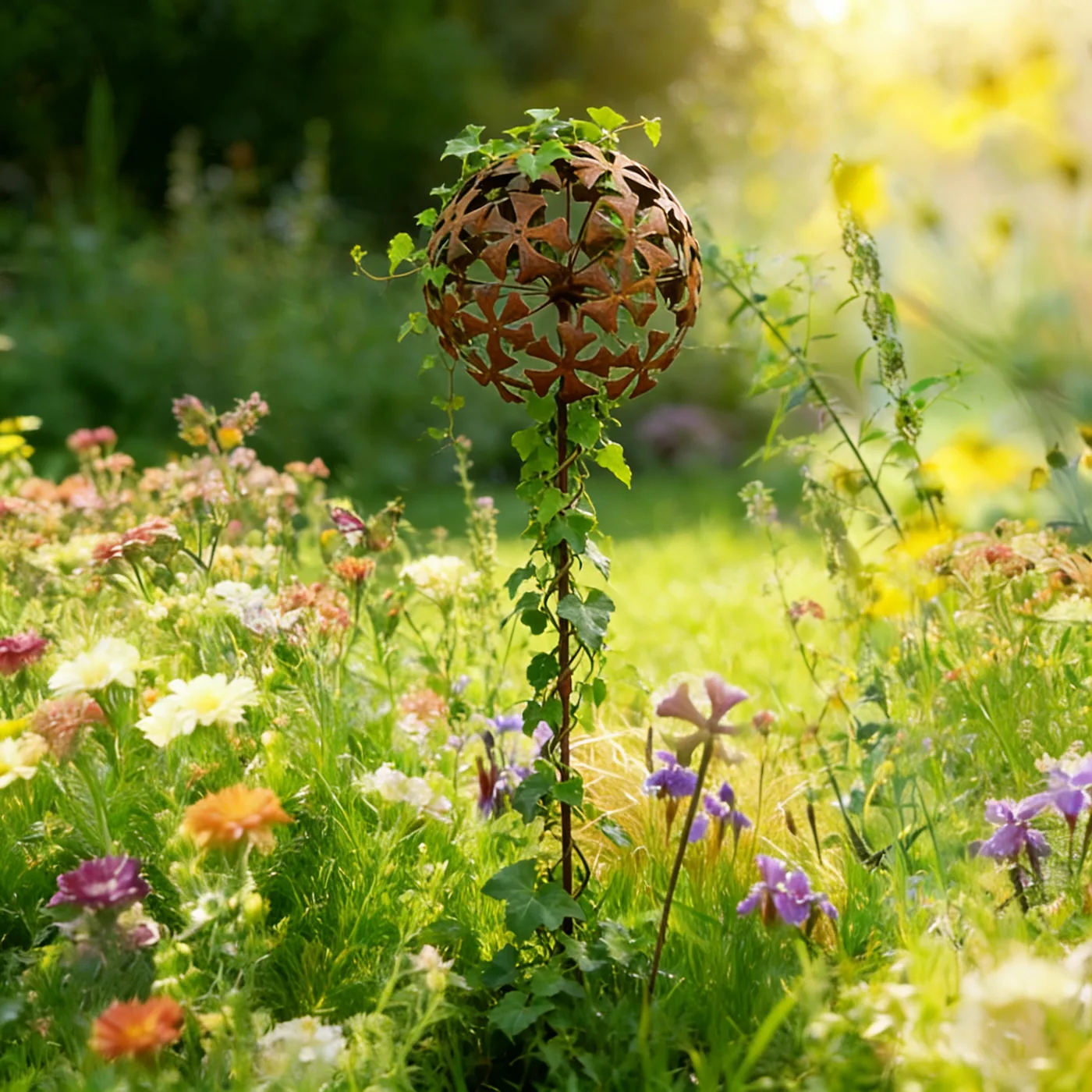 Rustic Hydrangea Flower Garden Stake for Outdoor Decor - Image 10
