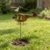The Garden Helicopter Stake — Rust-Finish Iron Garden Accent