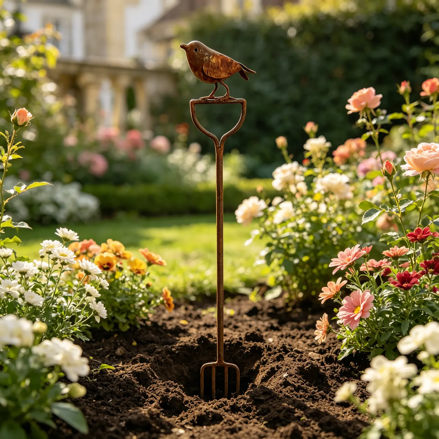 Rustic Robin Bird Garden Stake for Outdoor Decor - Image 7