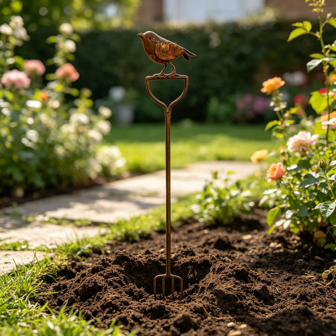 Rustic Robin Bird Garden Stake for Outdoor Decor - Image 8