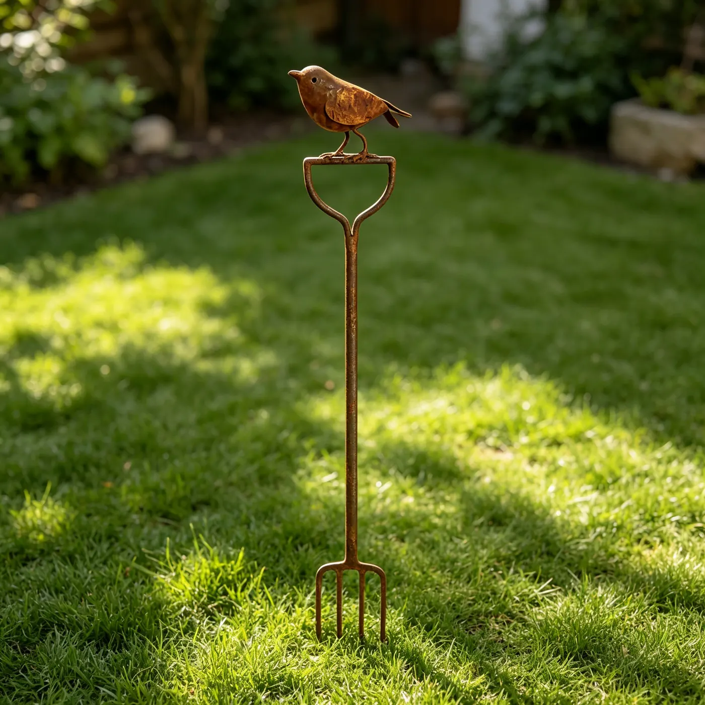 Rustic Robin Bird Garden Stake for Outdoor Decor - Image 9
