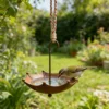The Umbrella Bird Bath — Rust-Finish Iron Garden Feeder