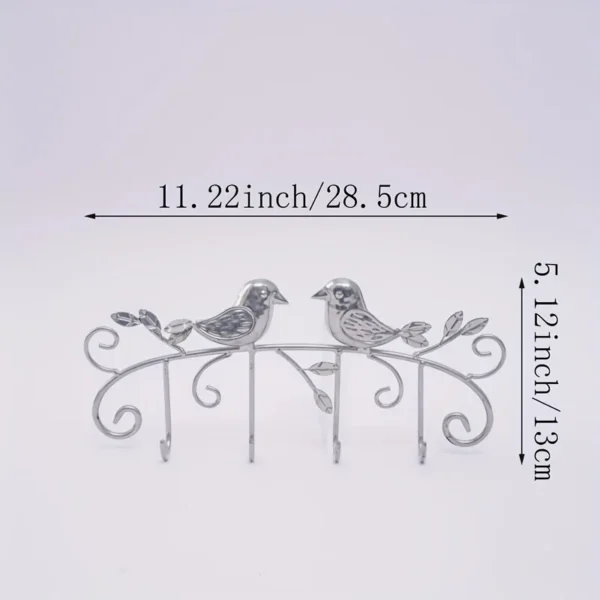 The Two-Bird Key Hook — Silver Iron Entryway Hook