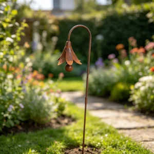 Single bluebell flower garden stake for outdoor decor