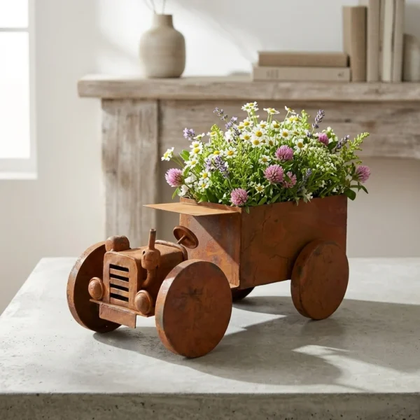 train-planter-02 Rustic Train Planter for Garden and Patio Decor