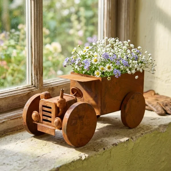 train-planter-05 Rustic Train Planter for Garden and Patio Decor