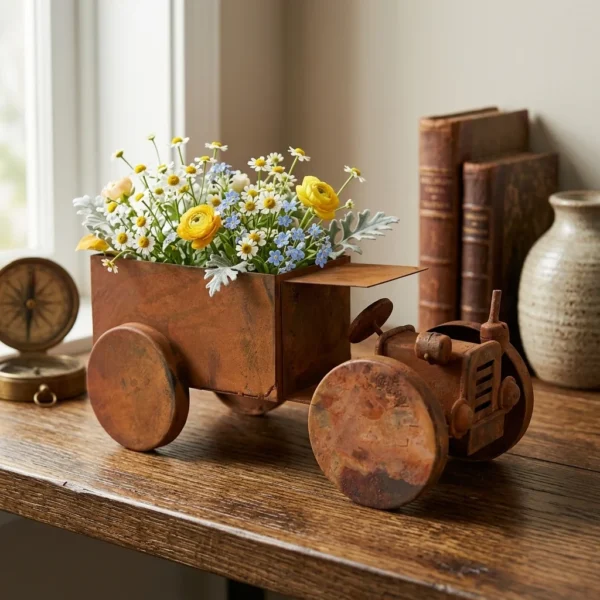 train-planter-08 Rustic Train Planter for Garden and Patio Decor