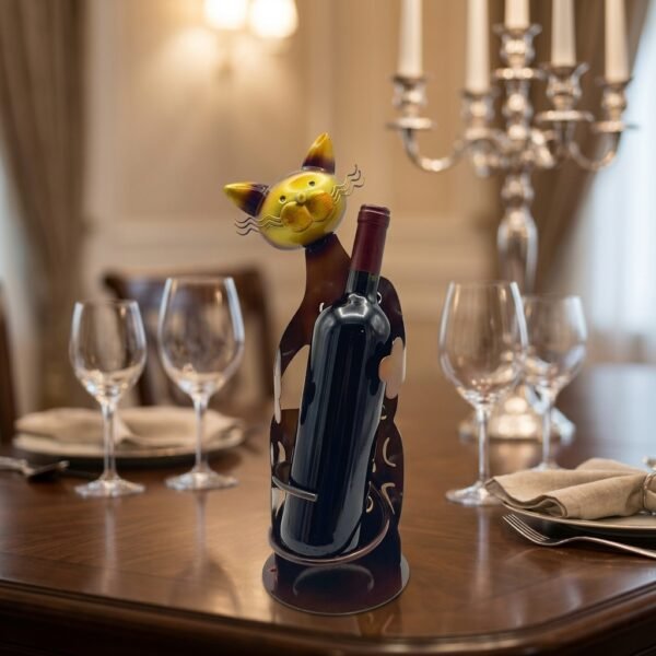 猫造型酒架电商场景图_202605191543 Hand-Painted Cat Wine Rack