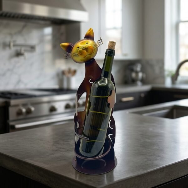 猫造型酒架电商场景图_202605191612 Hand-Painted Cat Wine Rack