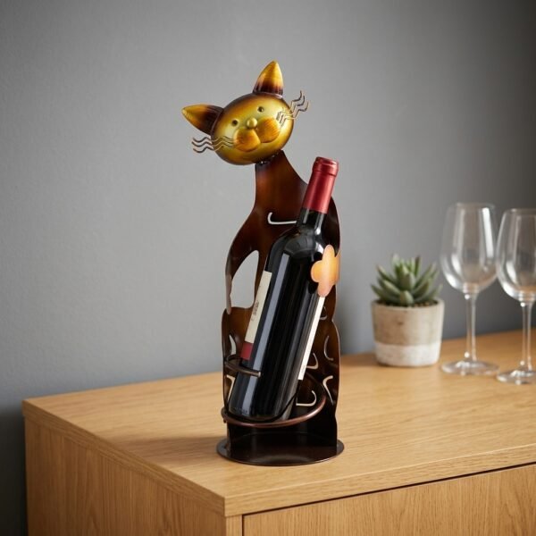 猫造型酒架红酒瓶_202605191545 Hand-Painted Cat Wine Rack