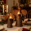 02_angel-candle-holder The Angel Candle Holder — Rust-Finish Iron Tabletop Decor — iron finish and product detail