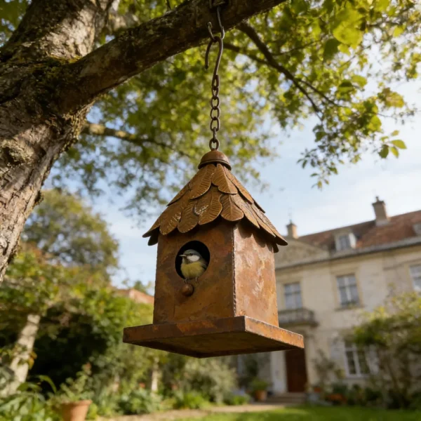 03_rusty-birdhouse Rustic hanging birdhouse for garden birds