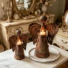 04_angel-candle-holder The Angel Candle Holder — Rust-Finish Iron Tabletop Decor — iron finish and product detail