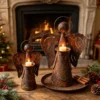 07_angel-candle-holder The Angel Candle Holder — Rust-Finish Iron Tabletop Decor — iron finish and product detail