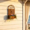 Rustic arched window wall planter for flowers