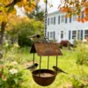 Rustic hanging bird feeder house for garden birds