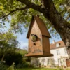 Rustic hanging house birdhouse for garden birds