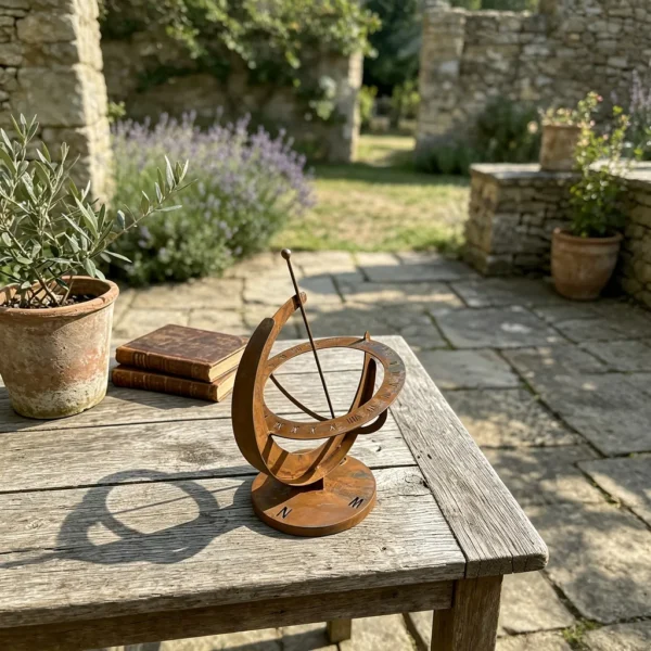08_rustic-sundial The Rusted Sundial — Iron Garden Ornament — iron finish and product detail
