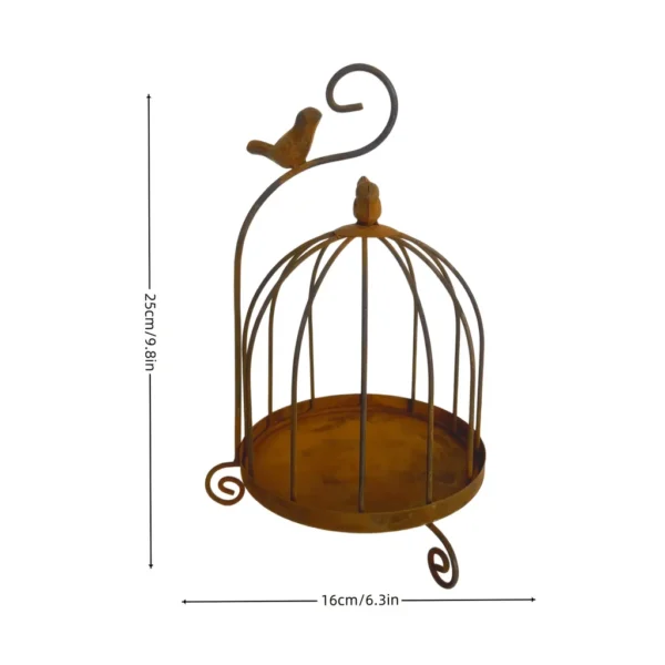 vintage distressed iron birdcage candle holder with bird ornament vintage distressed iron birdcage candle holder with bird ornament