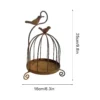 vintage distressed iron birdcage candle holder with bird ornament vintage distressed iron birdcage candle holder with bird ornament