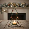 rustic christmas tree iron candle holder for tabletop decor