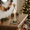 rustic christmas tree iron candle holder for tabletop decor