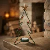 rustic christmas tree iron candle holder for tabletop decor