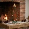 rustic christmas tree iron candle holder for tabletop decor