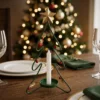 rustic christmas tree iron candle holder for tabletop decor