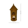 rustic house shaped metal lantern candle holder
