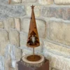 rustic metal christmas tree candle holder lantern for tabletop decor