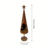 rustic metal christmas tree candle holder lantern for tabletop decor