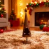 rustic metal christmas tree candle holder lantern for tabletop decor